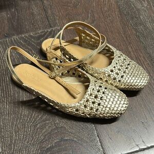 Seychelles Gold Woven Sandals